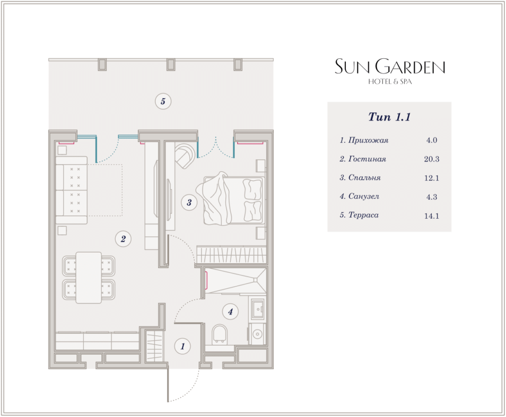 2 комнатная 54,80 м²