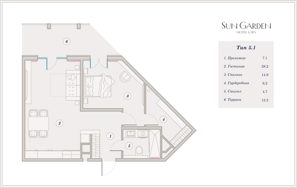 2 комнатная 73,30 м²