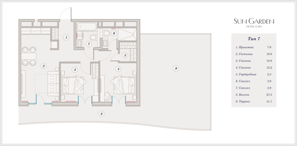 3 комнатная 90,90 м²