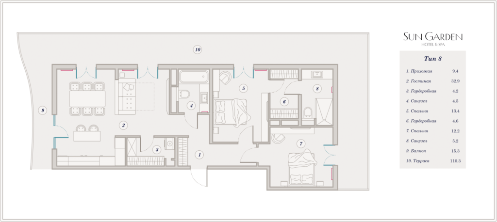4 комнатная 212,00 м²